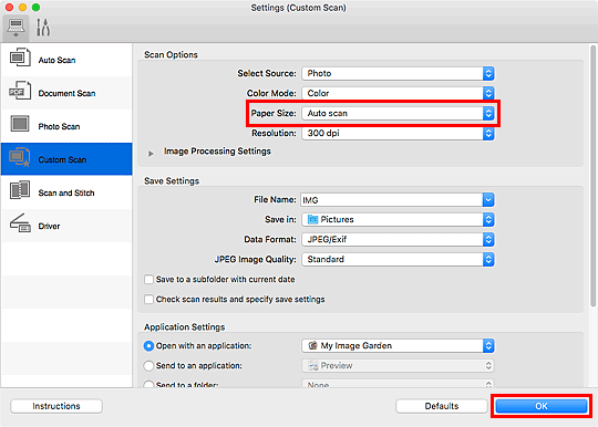 figure: Settings dialog